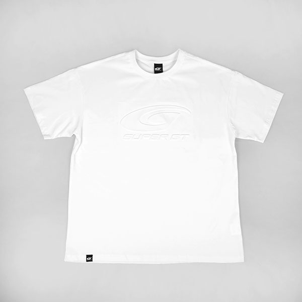 エンボスロゴTシャツホワイトの平置き画像