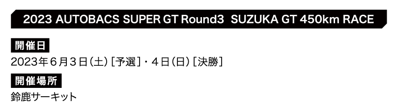 2023 AUTOBACS SUPER GT Round3 SUZUKA GT 450km RACEチケット