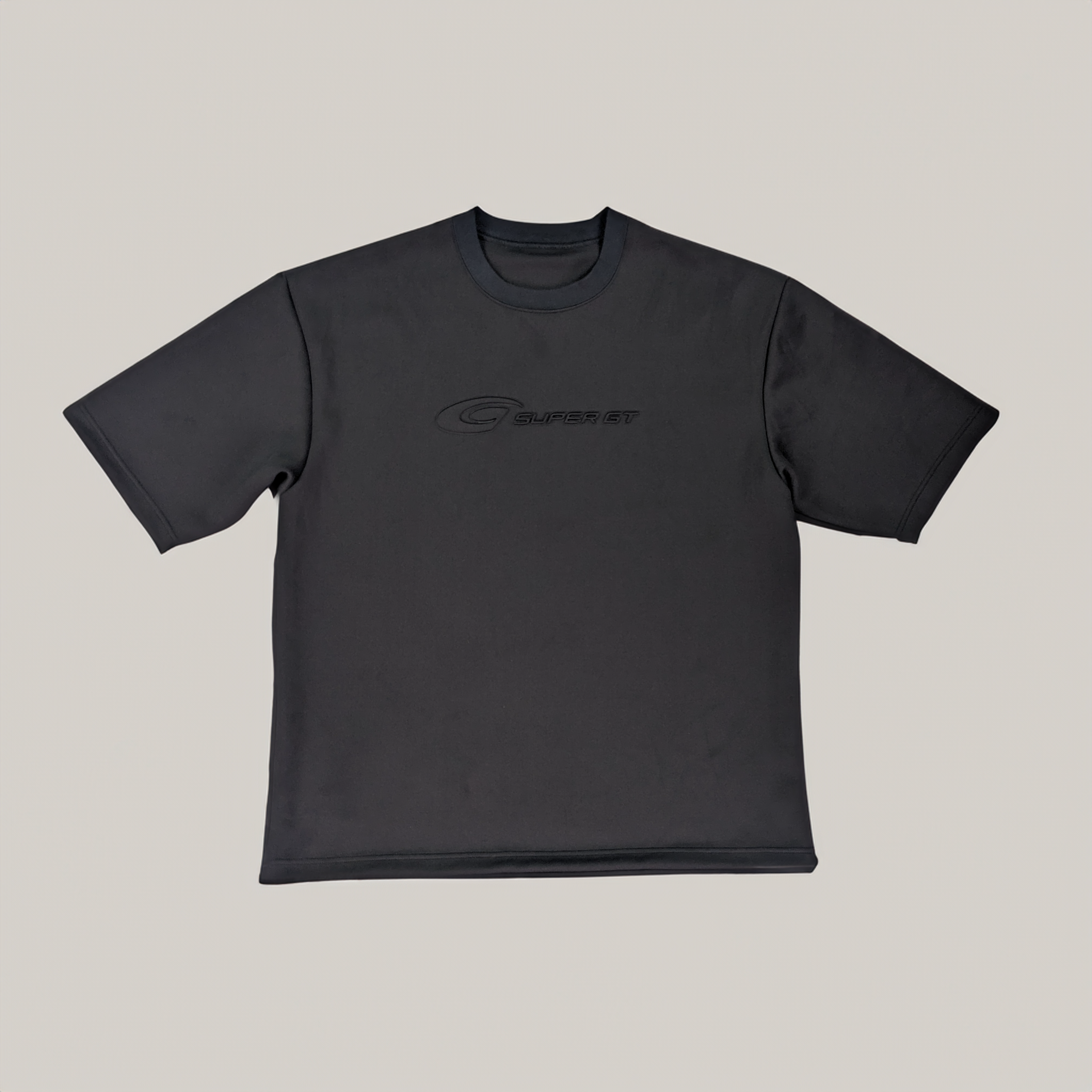 エンボスロゴ半袖シャツ（ブラック/XLサイズ）