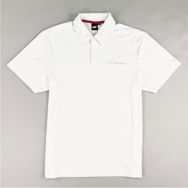 レイヤープリントポロシャツ（ホワイト/XLサイズ）