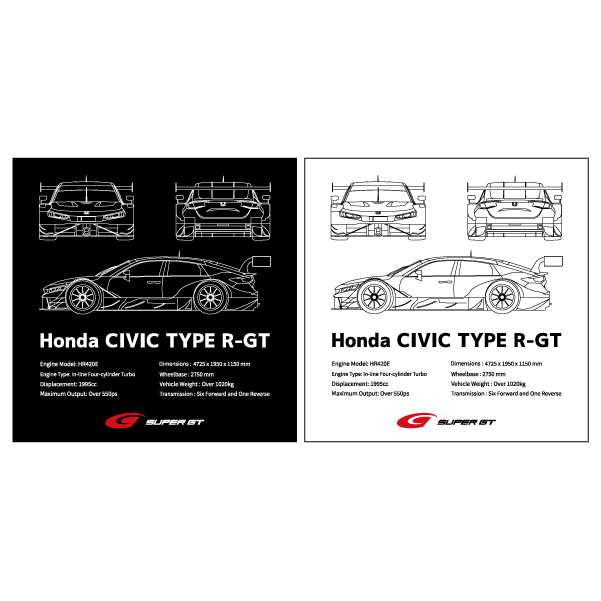 2024 GT500マシン イラストステッカー Honda