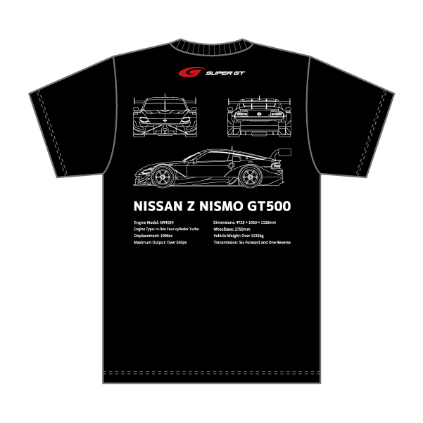 2024 GT500マシン Tシャツ NISSAN (ブラック/XLサイズ）