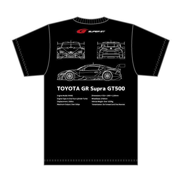 2024 GT500マシン Tシャツ TOYOTA (ブラック/3Lサイズ）